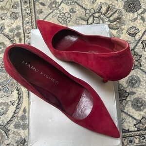 Marc Fisher Dark Red Suede Pumps.